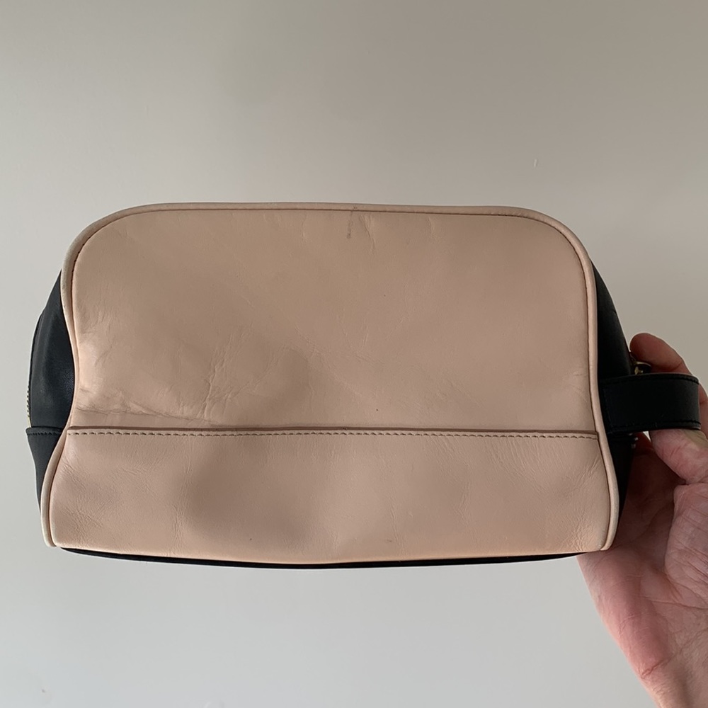 J.CREW Leather Cosmetic Bag in Nude and Black